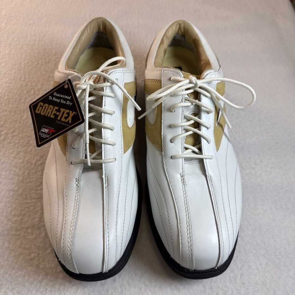 Etonic Shoes Women 10W‎ Golf Cleats Sneakers White Leather Lace Up WSTGT1-04 NEW